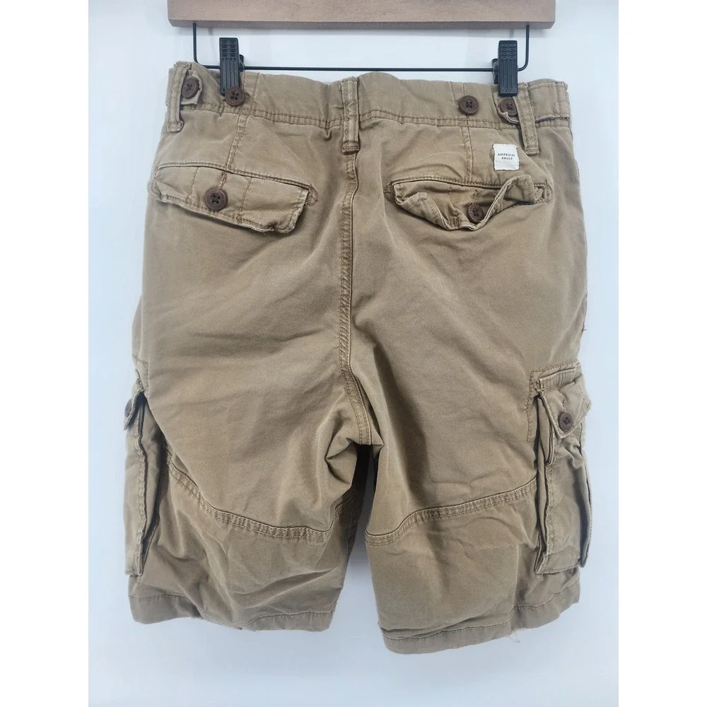 American Eagle Outfitters Mens Cargo Shorts Tan Classic Flex‎ Size 28 Y2k 00s